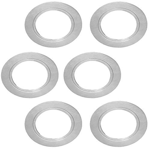 6 Pack | Bright 2.6W LED Under Cabinet Spot Lights & Driver Kit | Stainless Steel & Warm White | Recessed Flush Mounted Fitting | Kitchen Worktop Counter Cupboard Down Light | Modern Round Lighting