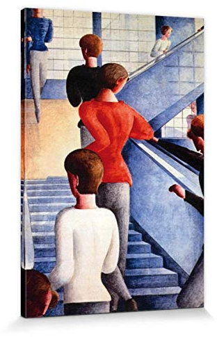 1art1 Oskar Schlemmer Poster Bauhaustreppe, 1932 Bilder Leinwand-Bild Auf Keilrahmen | XXL-Wandbild Poster Kunstdruck Als Leinwandbild 120x80 cm