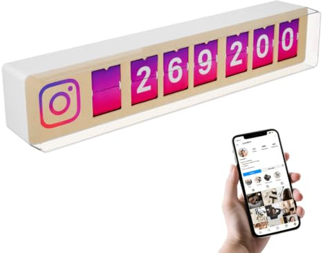 Smiirl Contador Seguidores Instagram en Tiempo Real, WiFi, 7 Dígitos | Pantalla de solapas con tus seguidores de Instagram en directo. Ideal para boutiques y creadores. WiFi, lista en 5 minutos.