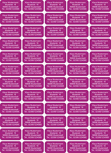INDIGOS UG Adressetiketten selbstklebend - 40x22 mm - Lila - 60 Sticker Namensaufkleber Kinder Schule - Namensetiketten selbstklebend - Sticker für Stifte, Federmappe, Hefte, Bücher