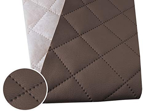 Kunstleder Gesteppt Möbel Textil Meterware Polster Stoff PU - Möbelstoff (Dunkelbraun 928)