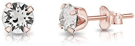 Orecchini Brillantini - Orecchini Argento 925 Placcati Oro Rosa - Orecchini Brillantino color Diamante - Orecchini Donna Oro Rosa - Orecchini Piccoli Oro Rosa