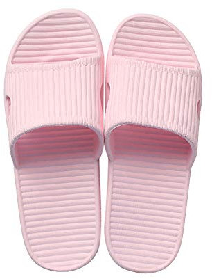 JoWebb Unisex Slippers for Women/Men, Light Weight Flat Slide Sandals Shower Sandals Flip Flops for Indoor Garden Bathroom Poolside Pink