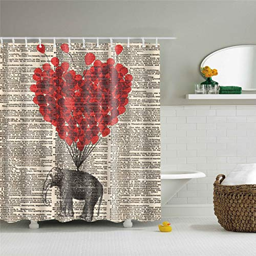 3D Duschvorhang, Morbuy Digitaldruck Top Qualität Schimmelresistenter und Wasserabweisend Shower Curtain Waschbar Mit 12 Duschvorhangringen 100% Polyester (180x180cm,Zeitung)