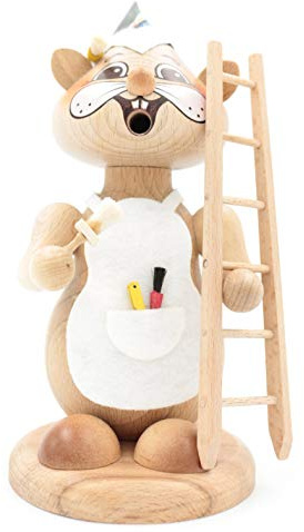 Kuhnert - Erzgebirgische Holzkunst Räuchermann Räucherfigur Hamster 19cm - Maler