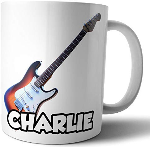 Mug personnalisé – Guitare électrique – Cadeau – Anniversaire – Noël – Cadeau – Secret Santa