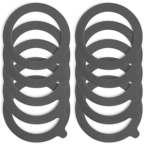 Spesh 10 Stück Silikon Einkochringe Dichtring 68x94 mm für Einmachgläser, Auslaufsicher Einmachringe, Jar Seals Rings (Grau)