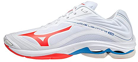Mizuno Wave Lightning Z6 Volleyball-Schuh White/Ignition Red/French Blue 46