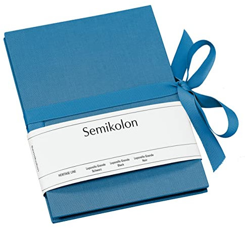 Semikolon 364051 Leporello Grande A5 15 x 21 cm - 14 Fotos 13 x 18 cm - Ziehharmonika-Fotobuch - azzurro hell-blau
