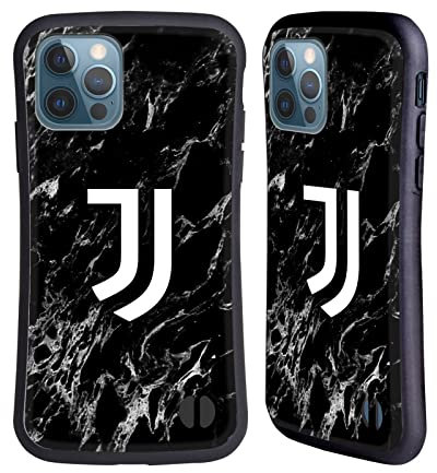 Head Case Designs Offizielle Juventus Football Club Schwarz Marmor Hybride Handyhülle Hülle Huelle kompatibel mit Apple iPhone 12 / iPhone 12 Pro