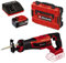 Einhell Akku-Universalsäge TE-AP 18/28 Li BL Power X-Change (Li-Ion, 18 V, 28 mm Hubhöhe, bürstenloser Motor, drehbarer Hauptgriff, Anti-Vibrations-Funktion, inkl. 5,2 Ah Akku und Ladegerät, Koffer)