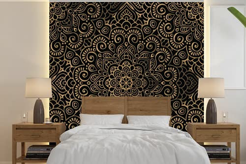 Selbstklebend Tapete Wandpapier Wandaufkleber Fototapete Tapeten Wanddeko 350x350 cm Mandala indisches Muster