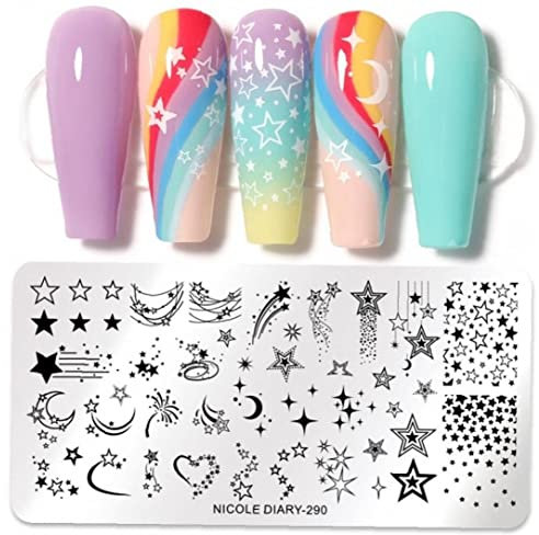 Nagelkunst -stempelplatten Mondstern Bild Diy Edelstahl Nagel Bild Politur Maniküre Schablonen Vorlagenwerkzeuge Für Diy & Salon