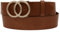 AnnaMatoni Damen Gürtel in weichem Rindsleder mit Doppel O-Ring Schnalle in Gold Nickelfrei 4cm Breit Damen Ledergürtel Echt Leder (Braun 640, TW95-110cm Gesamtlänge)