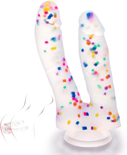 Realistic Double-Ended Dildo G-Spot Stimulation - 7 Inch Silicone Flexible Dildo with Flared Suction Cup for Hands-Free Play, with Curved Shaft for Vaginal Anal Orgasmic Adult Sex Toys for Women Men