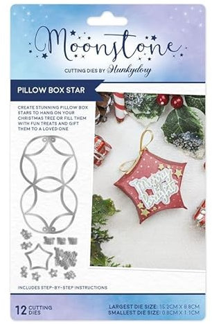Hunkydory Moonstone Stanzschablonen-Set Pillow Box Star, 12 Stanzformen – MSTONE734