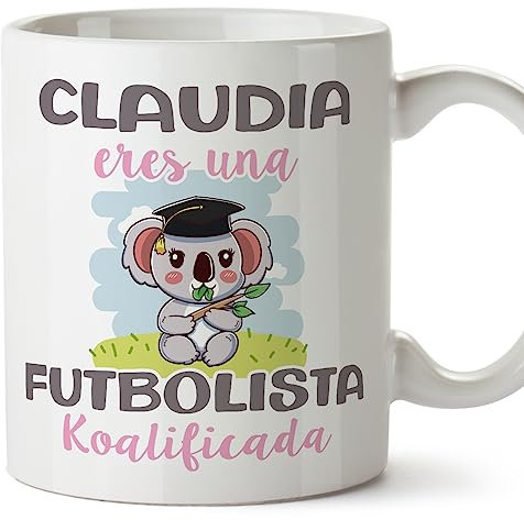 MUGFFINS Tazas Personalizadas para FUTBOLISTA - En Español - Koalificados Personalizados - 11 oz / 330 ml - Regalo Personalizable original y divertido