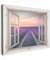 MuchoWow© Leinwand 80x60 cm Deko Schlafzimmer Aesthetic Leinwandbilder Wohnzimmer Gemälde Foto Geschenk Living Room Decoration Fensterblick - Lavendel - Holz - Sonnenuntergang - Lila