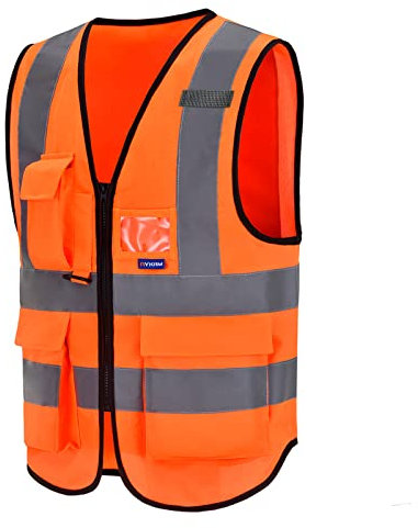 Hi vis jacket orange high viz Class 2 hi vis Zipper Front High Visibility vest Hi Vis Executive Vest Waistcoat orange high vis vest medium