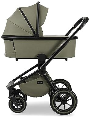 MOON 2 in 1 Kombi-Kinderwagen RESEA+, Moss Green, Edition+, mit Wanne und Sportwagen Sitz, bis 22kg, Kollektion 2024