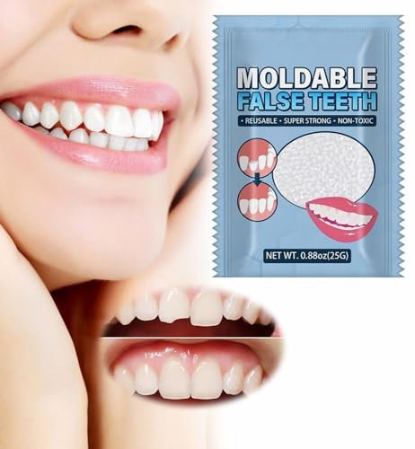 Dente Provvisorio, Kit di Riempimento Temporaneo Dente, Kit Otturazione Denti, Denti Finti Modellabili per il Fissaggio, Riempimento del Dente Rotto Mancante, Protesi dentarie provvisorie, 25g