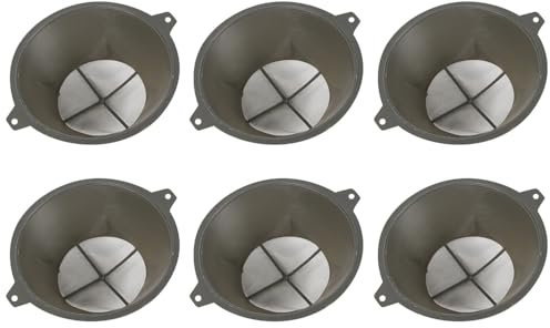 Lot de 6 filtres à peinture, 100 mailles réutilisables, entonnoir, outil de filtre en maille métallique pour pulvérisation de peinture, peinture au latex (gris/153 mm)