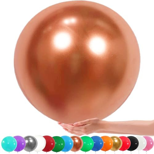 36 Zoll Riesen Luftballons, 6 Stück Groß Luftballon, 90CM Latex Grosse Luftballons Dekoration für Hochzeit Geburtstag Taufe Babyparty Kindergeburtstag Karnevals Deko (roségoldener)