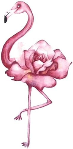 tatouages, tatouages temporaires, Beaux autocollants de tatouage, 5 feuilles d'autocollants de tatouage temporaire flamant rose rose peints à la main réalistes faux tatouages ​​cheville poignet tatoua