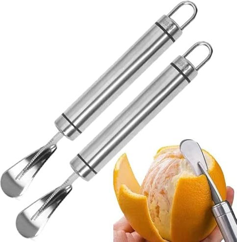 Stainless Steel Orange Peeler - Wide Using Fruit Slicer Cutter Peeler Opener Fruit Tools for Kitchen Daily Using (2 Pack)