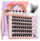 LASHVIEW Self Adhesive Eyelashes,D Curl Press On Lash Clusters Kit Pre Glued Eyelash Clusters with Applicator,No Glue No Remover Needed DIY Lash Extension Kit 10-16mm N50