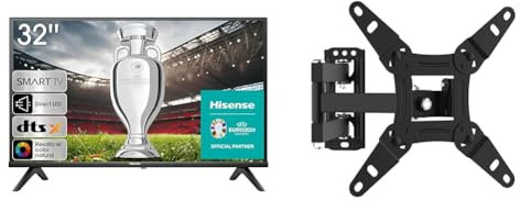 Hisense 32A4K - Smart TV HD de 32 Con Modo Juego, Deportes IA, Sonido Dolby DTS HD & GRIFEMA GB1008-2 Soporte de Pared Para 13-43, Girar, Inclinar