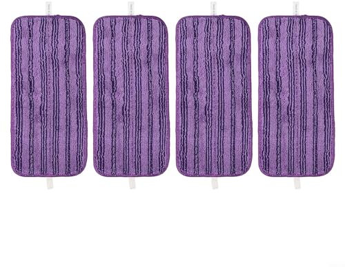 Lot de 4 serpillères réutilisables pour balai pour Swiffer Wet Jet - Nettoyage plus rapide et plus sûr