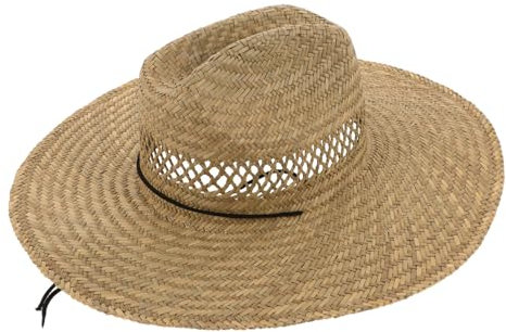 CAXUSD Chapeau de en paille rustique chapeau de soleil à large bord pour activités de plein air chapeau seau en paille pour hommes et femmes casquette de pêcheur élégante matériau en paille respirant