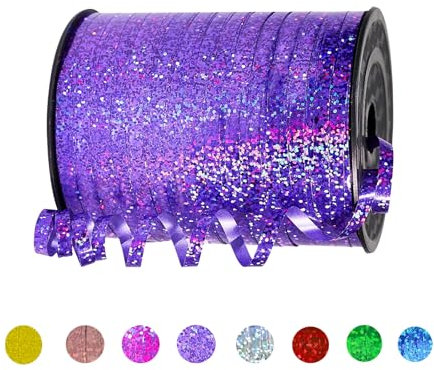 Geschenkband Tiefviolett 5mm Breit,450M Kräuselband Geschenkbänder Schleifenband Glitzer Ballonband Ringelband,Dekoband für Hochzeit Weihnachten Neujahr Geburtstag Geschenkverpackung Ballonverschlüsse