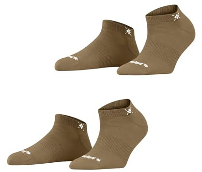 Burlington Everyday Sneaker Multipack W Sn cotone bassi tinta unita confezione di 2 paia, Calzini corti Donna, Marrone Brown Sugar 5152, 36-41