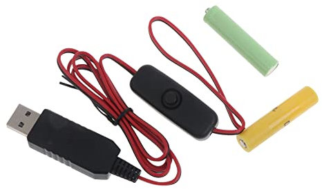 MHADBKH USB auf 3V Netzteil Batterieadapterkabel Ersetzen Batterien für Fernbedienung Spielzeug Lampe mit