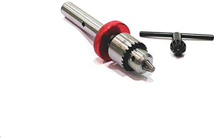 Buyohlic Micro Fine JT0 Taper to mount Drill Chuck with Key 0.3-4mm Manual Feed Control-Avoids Breakage 1/2'' Shank Adapter ((Set of Both))