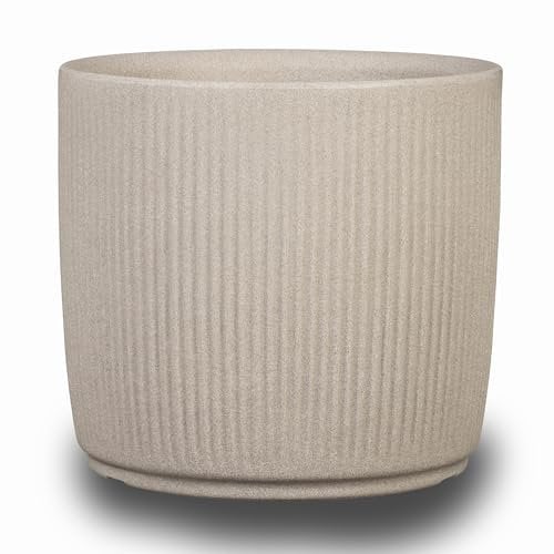 Scheurich Linetto - Lot de 40 Pots de Fleurs Ronds - Couleur Sable - Fabriqué avec du Plastique recyclé - pour l'extérieur
