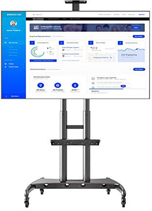 SaryEdge Universal TV Stand Portable TV Stand Mobile TV Stand On Wheels for 32-65 Inch TVs | Anti Tip & Ultra Stable TV Trolley | Heavy Duty Non Marking Castor Wheels | VES(B-A