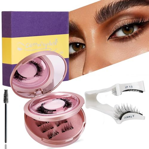 Magnetische Wimpern 3D Magnetische Wimpern mit Zange Künstliche Wimpern Magnetisch Magnet Wimpern Natürlicher Look Wiederverwendbar Magnetwimpern Kit ohne Eyeliner Magnetic Lashes für Weihnachten