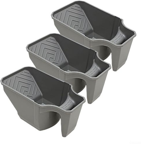 Paint Tray Set Paint, Non Drip Painting Roller And Trays Sets With Elevated Walls And Ergonomic Features For Easy Handling And No Spill Work(Grey)