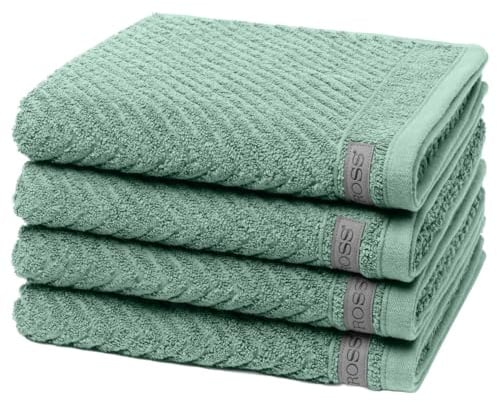 Ross - 4 teiliges Frottier-Set - Smart (4 X Handtuch im Set) - 520 g/m2 - Baumwolle - Frottee - saugstark - weich und flauschig - Schilf
