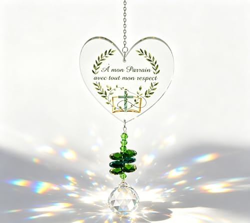 Cadeau Parrain Cristal Attrape Soleil Cadeaux PaquesParrain Marraine Cadeau Noël Original Cadeaux Anniversaire Saint Valentin Paques Nouvel an Bapteme Noel De Ma Filleule
