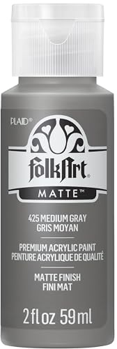 FolkArt Acrylic Paint in Assorted Colors (2 oz), 425, Medium Gray