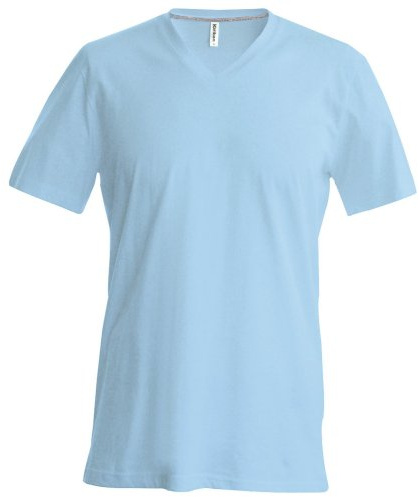 Kariban Mens Short Sleeve V Neck Slim Fit T-Shirt (XL) (Sky Blue)