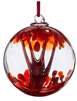 Sienna Glass Attraction Orb – Handcrafted Mouth-Blown Glass Ornament – Strength – Hanging Window Decoration – Keepsake Gift Boxed with Ribbon