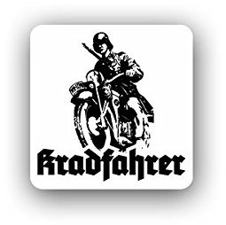 Kradfahrer Motorrad Oldtimer Bike Kradmelder Sticker Aufkleber 7x7 cm#A4144
