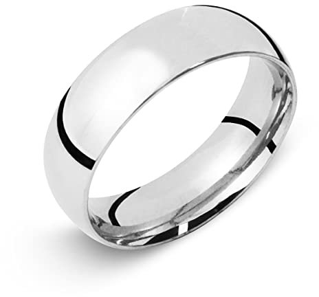 Soul-Cats Klassische Ring aus Edelstahl für Damen und Herren, Silber, hochglanzpoliert, Ø 18 mm, Breite: 6 mm