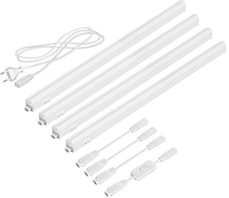 parlat LED Unterbau-Leuchten Rigel, je 57,3cm, mit Schalter, je 790lm, warm-weiß, 4er Set