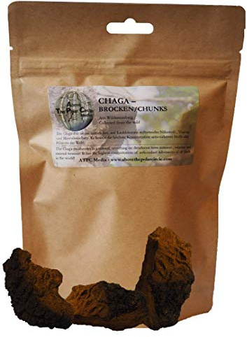ATPC Media - Chaga Brocken aus Lappland - Finnische Wildsammlung 100 Gramm, ideal für Chaga Pilz Tee und Chaga Pilz Kaffee, aus den sauberen und weiten Wäldern Lapplands
